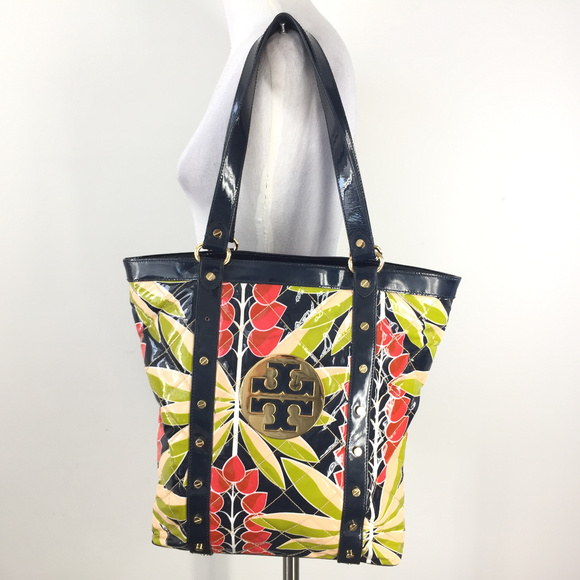 Tory Burch Handbags - Tory burch Betty Tote Navy Blue Red Floral Logo